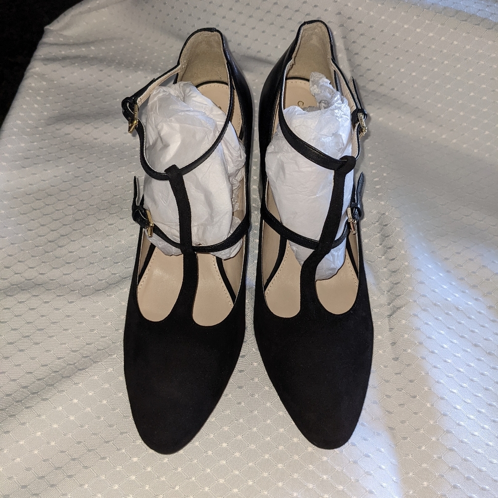 Cole Haan suede & leather heel